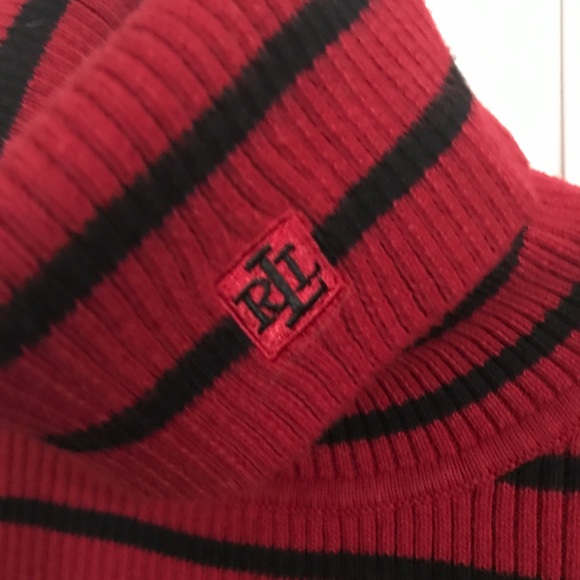 Ralph Lauren vintage striped red and black turtleneck - Picture 3 of 7